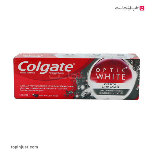 Turkish Colgate Optic White Charcoal Whitening Toothpaste 50ml 